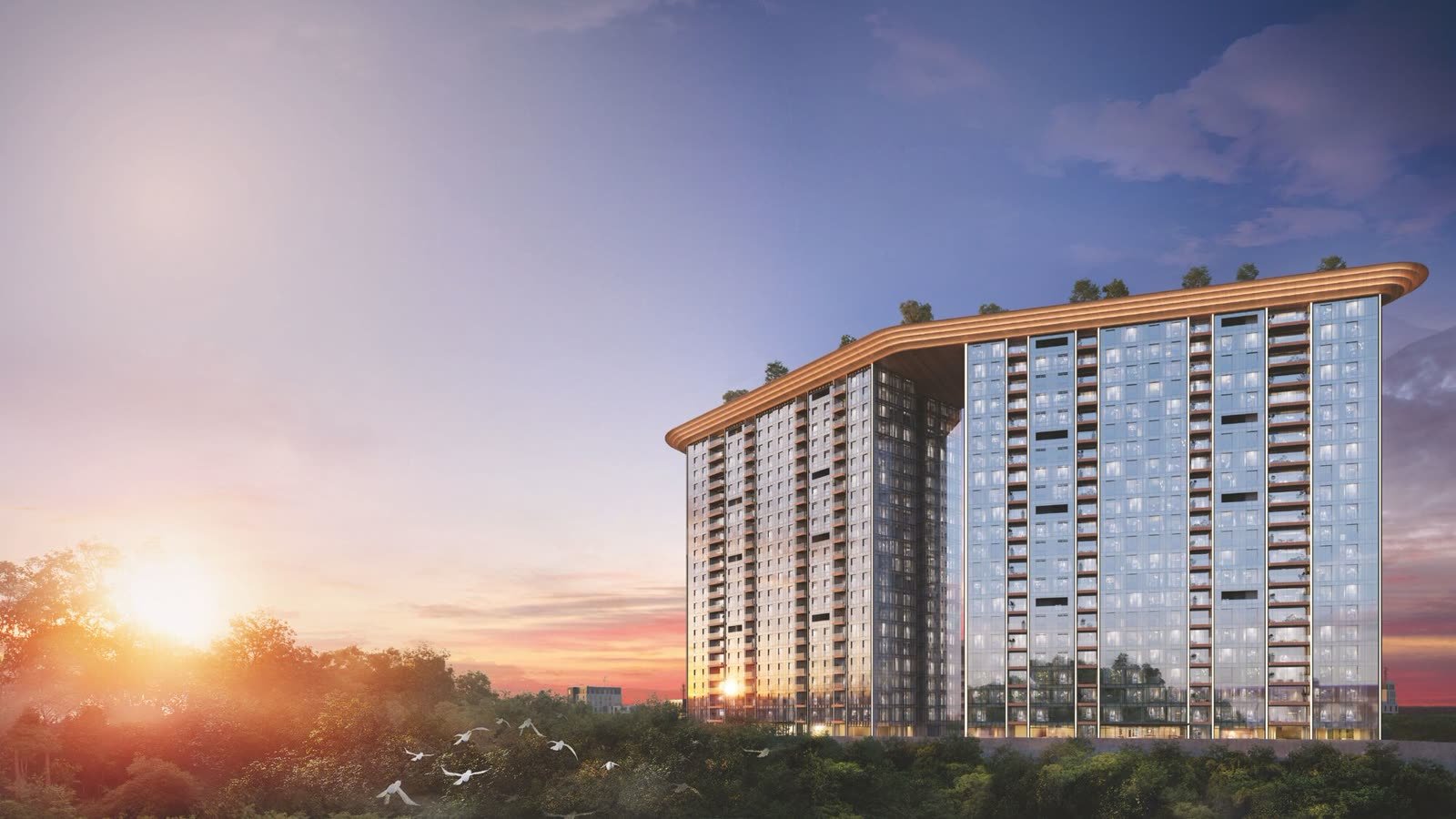 Yoo One tower elevation at sunset